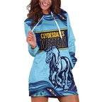Toowoomba Rugby Custom Hoodie Dress Go Clydesdales Aboriginal Art - Aussie Hoodie