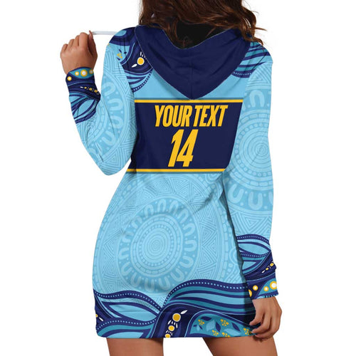 Toowoomba Rugby Custom Hoodie Dress Go Clydesdales Aboriginal Art - Aussie Hoodie