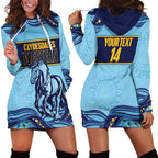 Toowoomba Rugby Custom Hoodie Dress Go Clydesdales Aboriginal Art - Aussie Hoodie