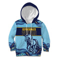 Toowoomba Rugby Custom Kid Hoodie Go Clydesdales Aboriginal Art - Aussie Hoodie