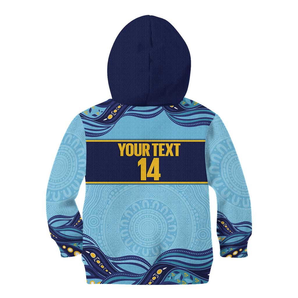 Toowoomba Rugby Custom Kid Hoodie Go Clydesdales Aboriginal Art - Aussie Hoodie
