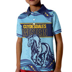 Toowoomba Rugby Custom Kid Polo Shirt Go Clydesdales Aboriginal Art - Aussie Hoodie