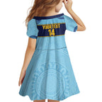 Toowoomba Rugby Custom Kid Short Sleeve Dress Go Clydesdales Aboriginal Art - Aussie Hoodie