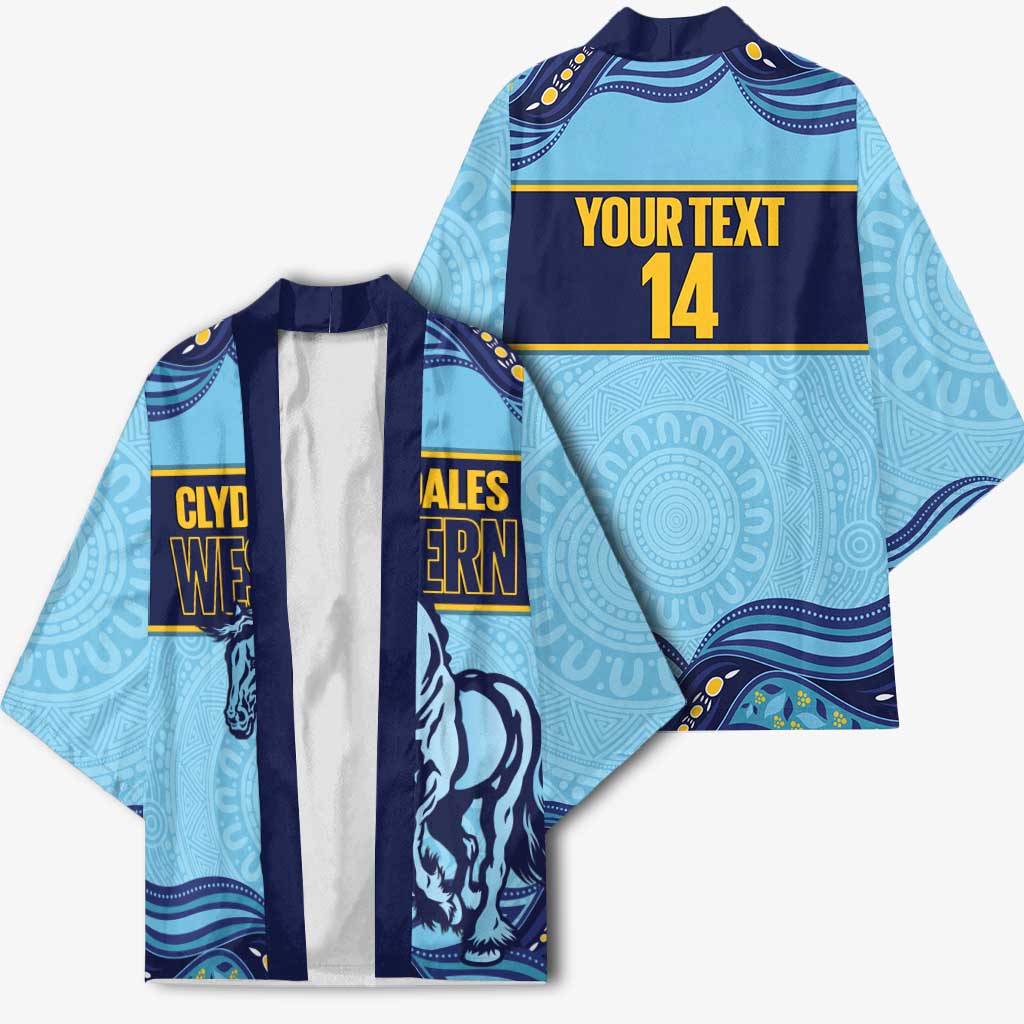 Toowoomba Rugby Custom Kimono Go Clydesdales Aboriginal Art - Aussie Hoodie