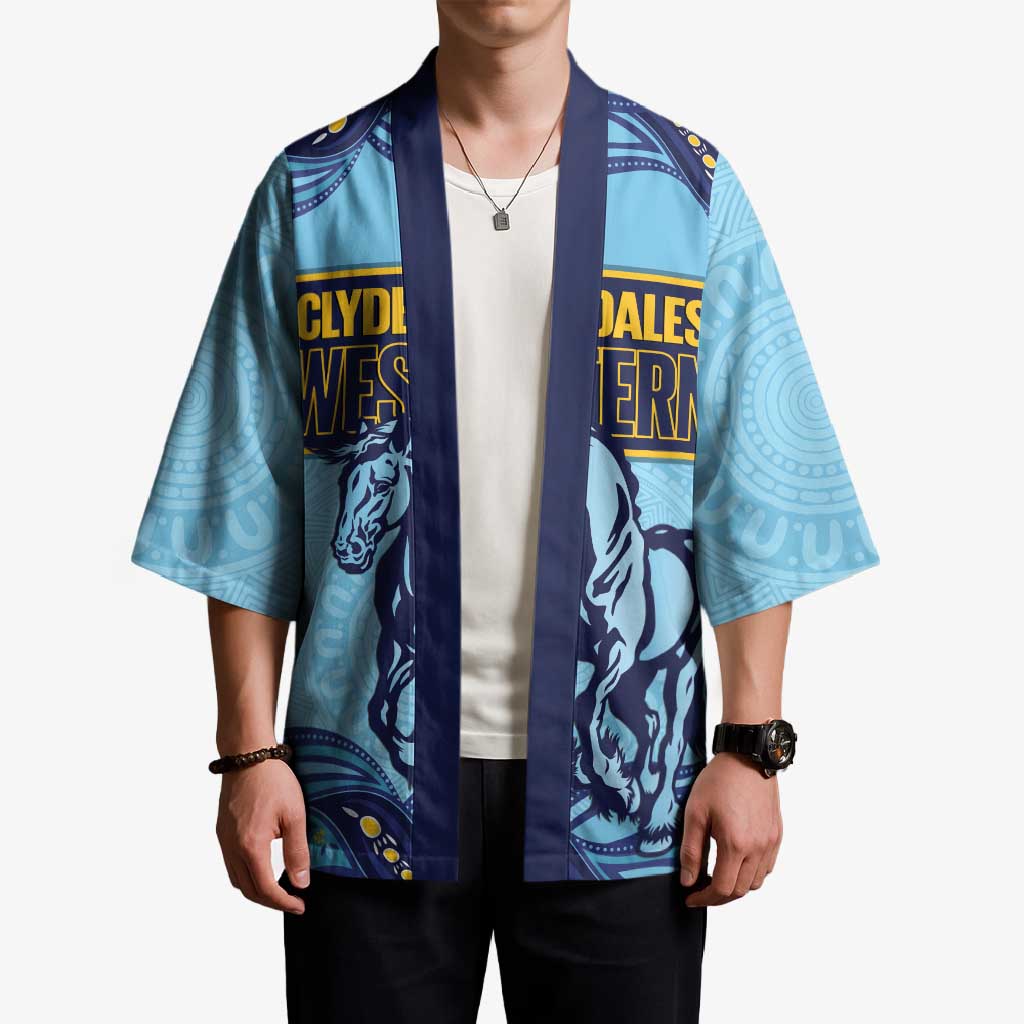 Toowoomba Rugby Custom Kimono Go Clydesdales Aboriginal Art - Aussie Hoodie