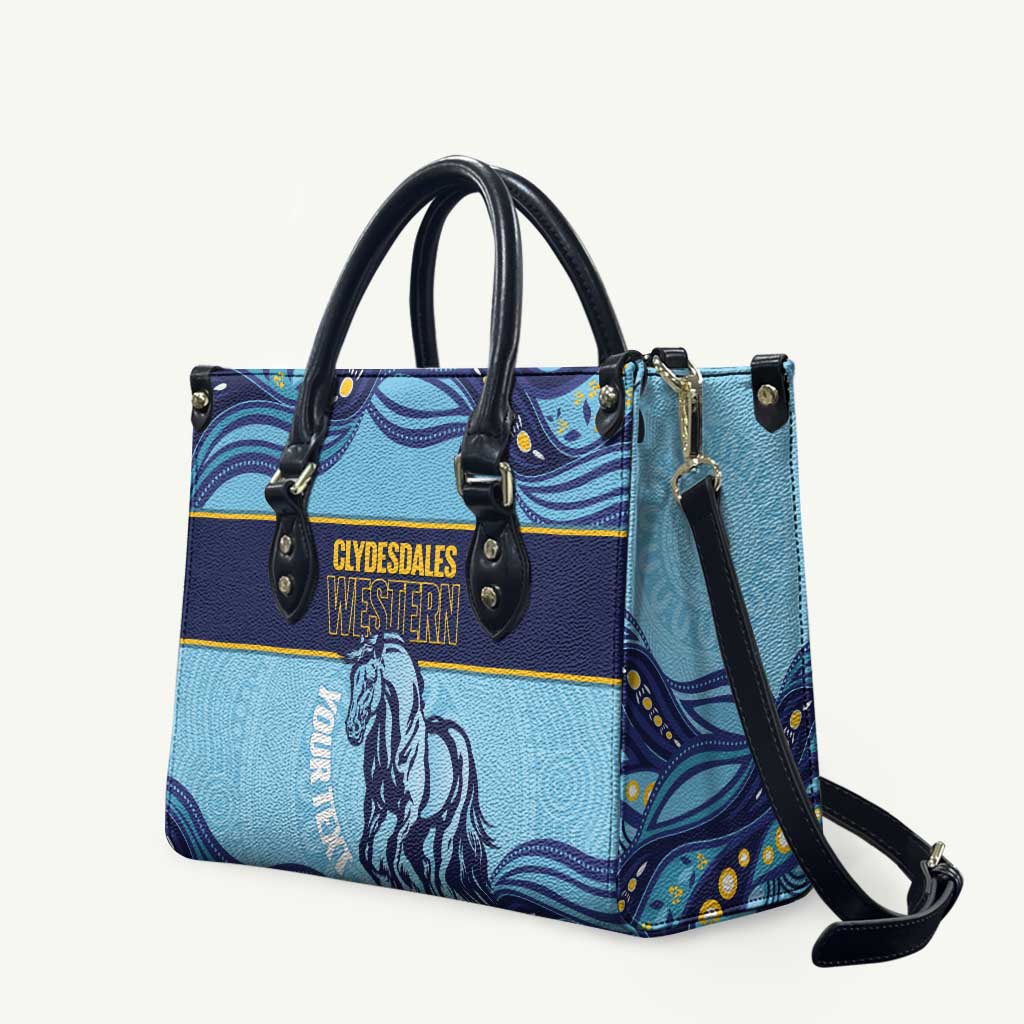 Toowoomba Rugby Custom Leather Bag Go Clydesdales Aboriginal Art - Aussie Hoodie