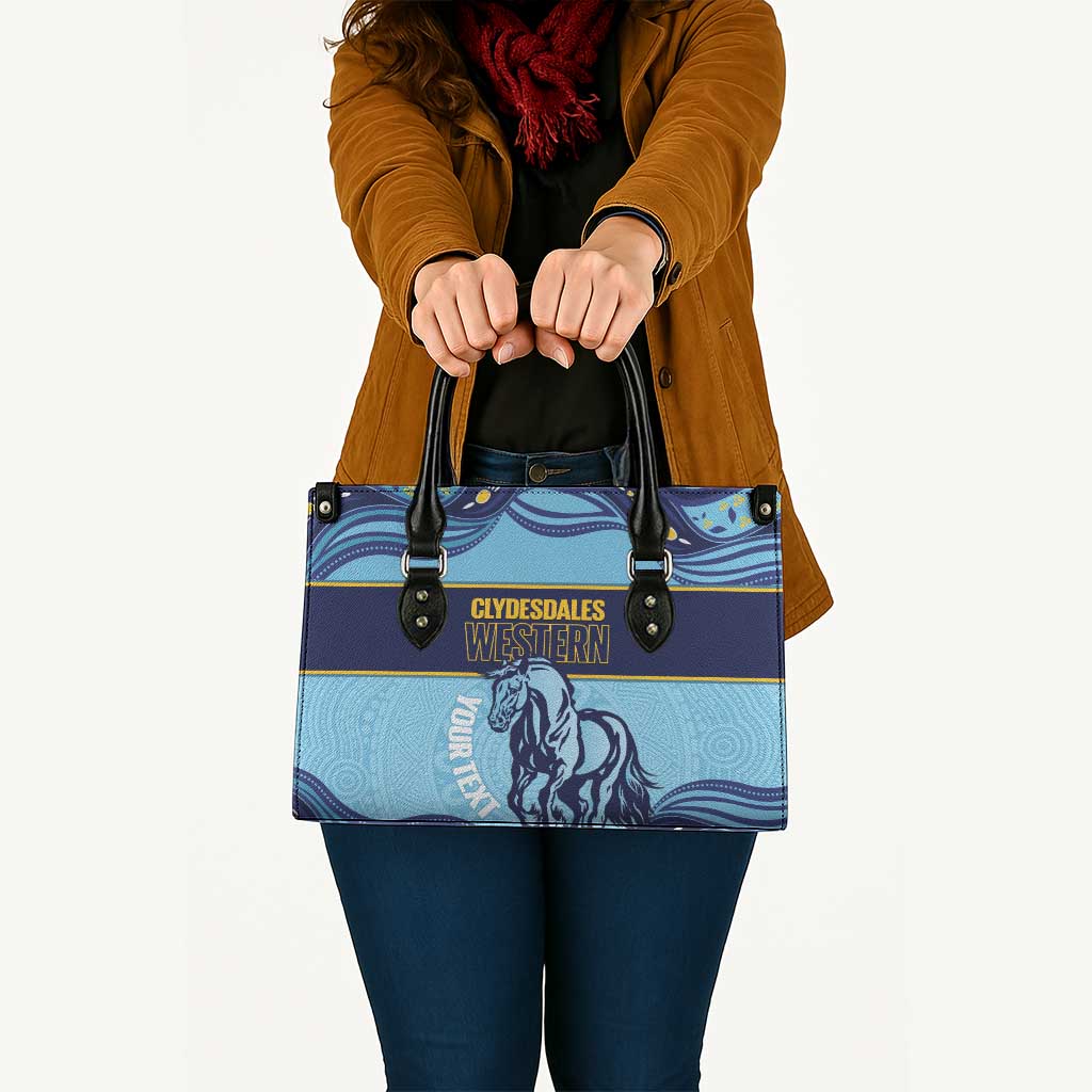 Toowoomba Rugby Custom Leather Bag Go Clydesdales Aboriginal Art - Aussie Hoodie