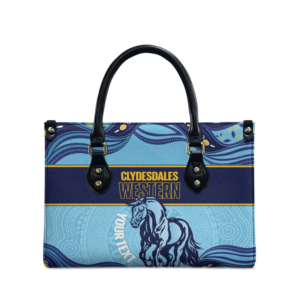 Toowoomba Rugby Custom Leather Bag Go Clydesdales Aboriginal Art - Aussie Hoodie