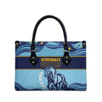 Toowoomba Rugby Custom Leather Bag Go Clydesdales Aboriginal Art - Aussie Hoodie