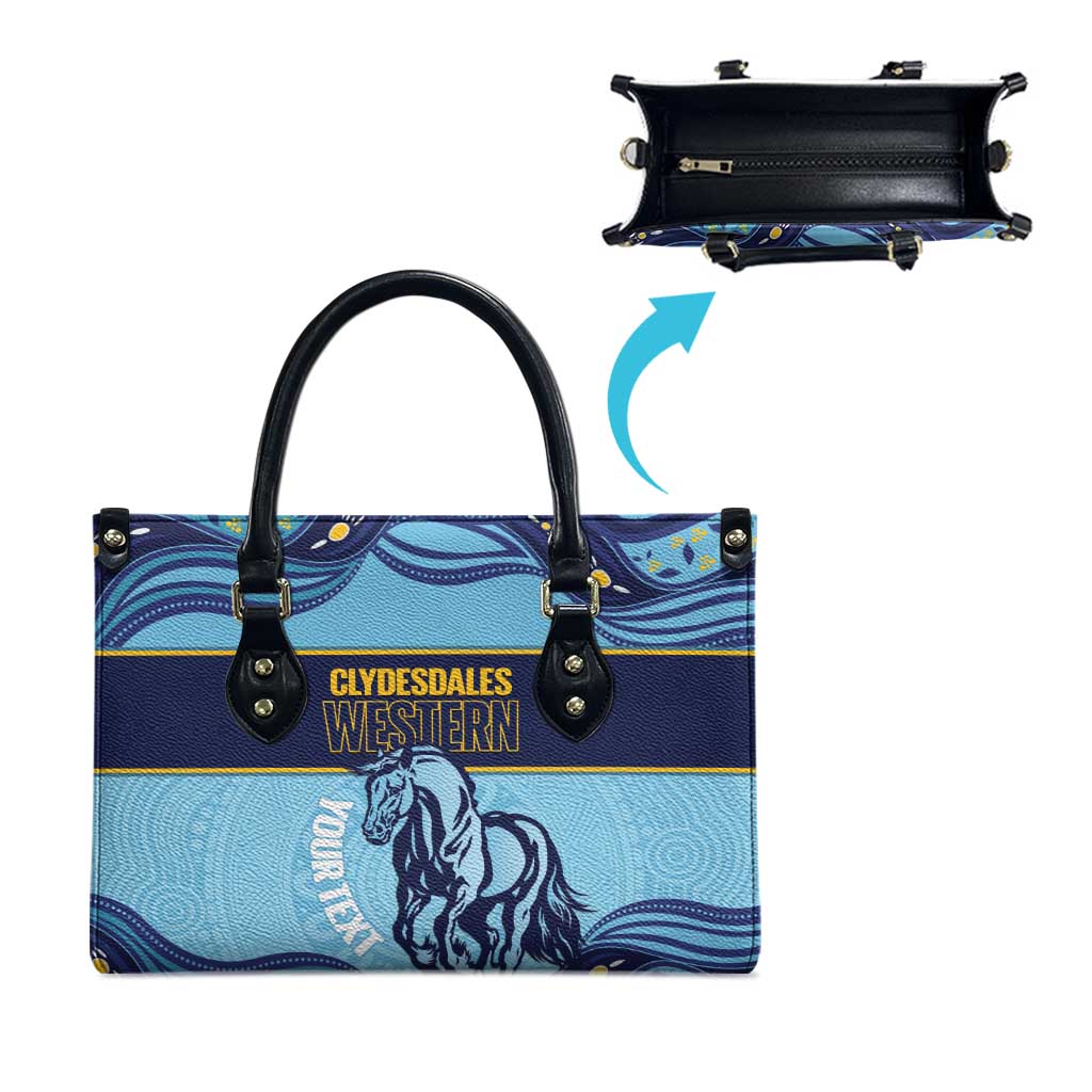 Toowoomba Rugby Custom Leather Bag Go Clydesdales Aboriginal Art - Aussie Hoodie