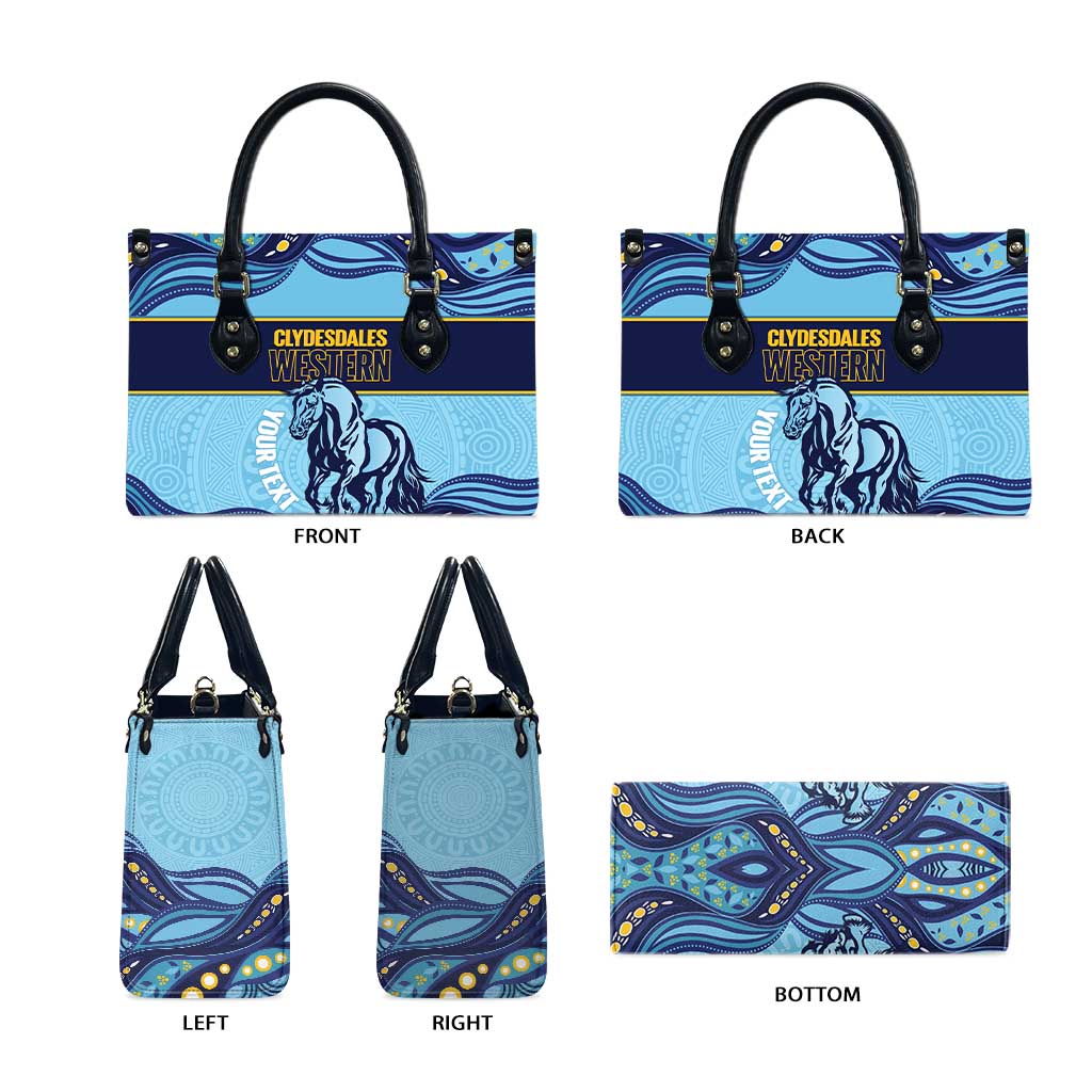 Toowoomba Rugby Custom Leather Bag Go Clydesdales Aboriginal Art - Aussie Hoodie