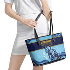 Toowoomba Rugby Custom Leather Tote Bag Go Clydesdales Aboriginal Art - Aussie Hoodie