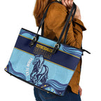 Toowoomba Rugby Custom Leather Tote Bag Go Clydesdales Aboriginal Art - Aussie Hoodie
