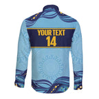 Toowoomba Rugby Custom Long Sleeve Button Shirt Go Clydesdales Aboriginal Art - Aussie Hoodie