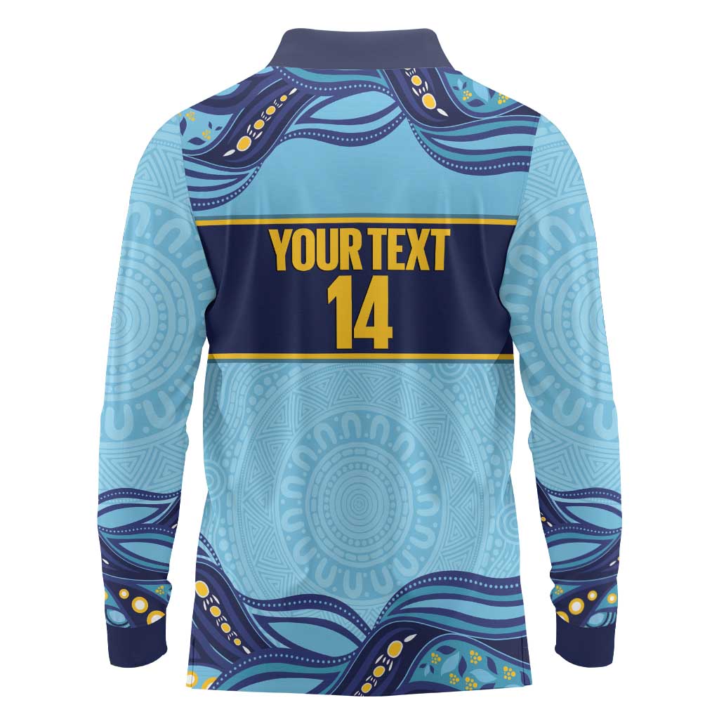 Toowoomba Rugby Custom Long Sleeve Polo Shirt Go Clydesdales Aboriginal Art - Aussie Hoodie