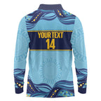 Toowoomba Rugby Custom Long Sleeve Polo Shirt Go Clydesdales Aboriginal Art - Aussie Hoodie