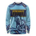 Toowoomba Rugby Custom Long Sleeve Shirt Go Clydesdales Aboriginal Art - Aussie Hoodie