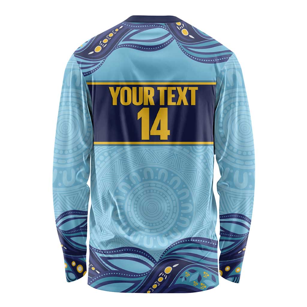 Toowoomba Rugby Custom Long Sleeve Shirt Go Clydesdales Aboriginal Art - Aussie Hoodie