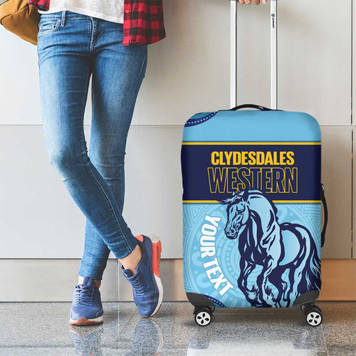 Toowoomba Rugby Custom Luggage Cover Go Clydesdales Aboriginal Art - Aussie Hoodie