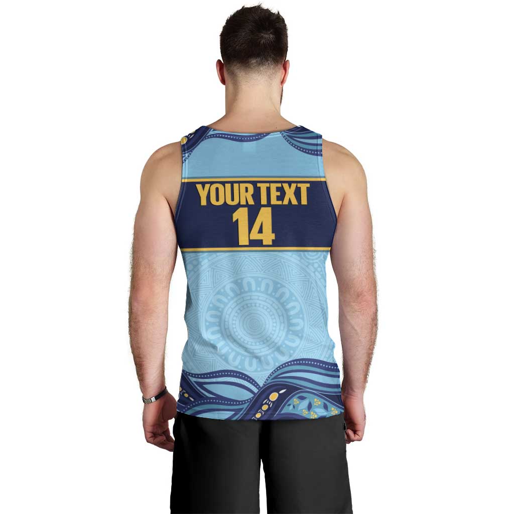 Toowoomba Rugby Custom Men Tank Top Go Clydesdales Aboriginal Art - Aussie Hoodie