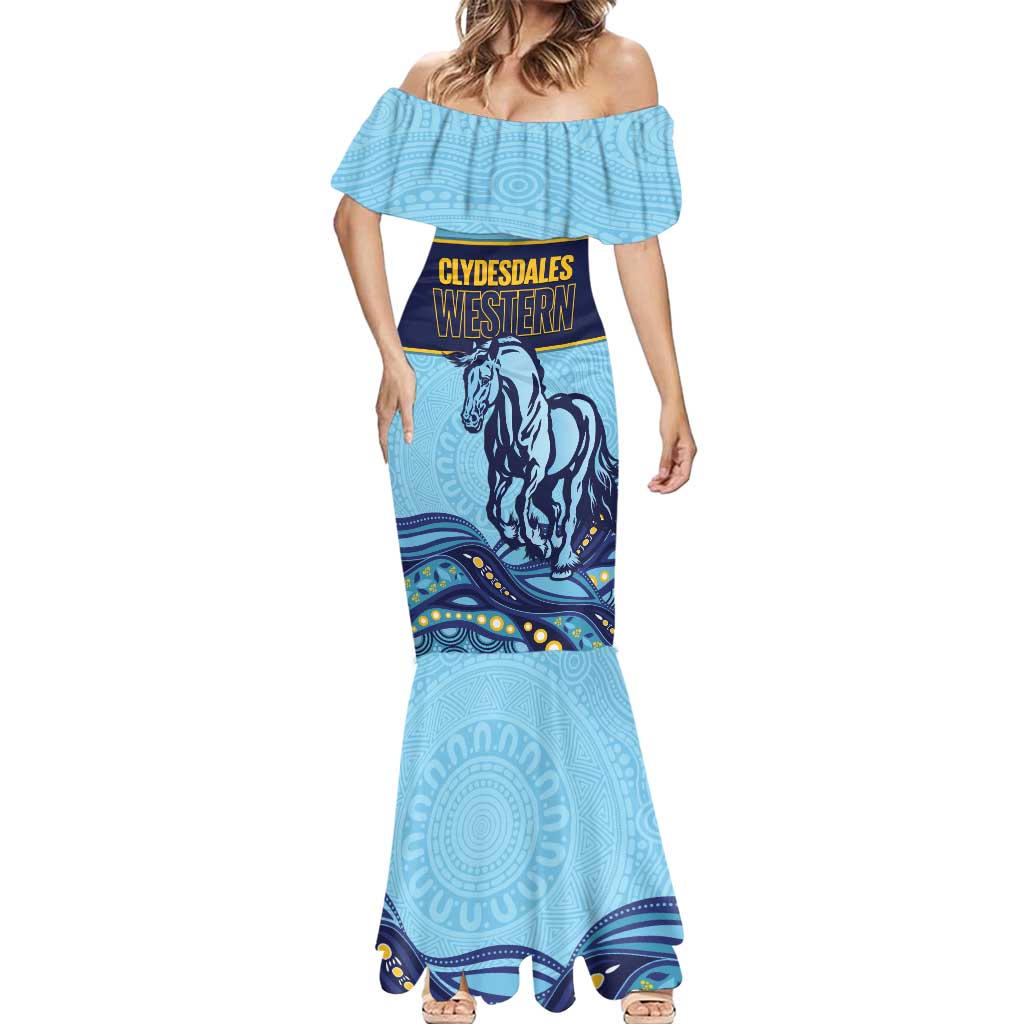 Toowoomba Rugby Custom Mermaid Dress Go Clydesdales Aboriginal Art - Aussie Hoodie