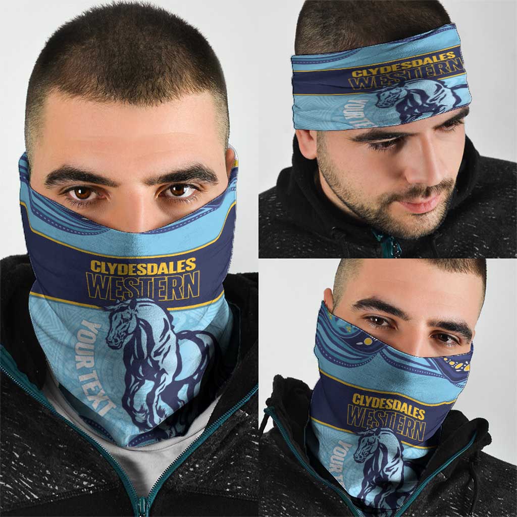 Toowoomba Rugby Custom Neck Gaiter Go Clydesdales Aboriginal Art - Aussie Hoodie