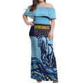 Toowoomba Rugby Custom Off Shoulder Maxi Dress Go Clydesdales Aboriginal Art - Aussie Hoodie