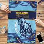 Toowoomba Rugby Custom Puzzle Go Clydesdales Aboriginal Art - Aussie Hoodie