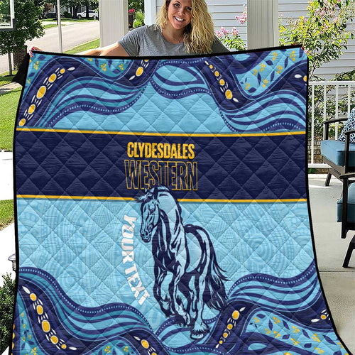 Toowoomba Rugby Custom Quilt Go Clydesdales Aboriginal Art - Aussie Hoodie