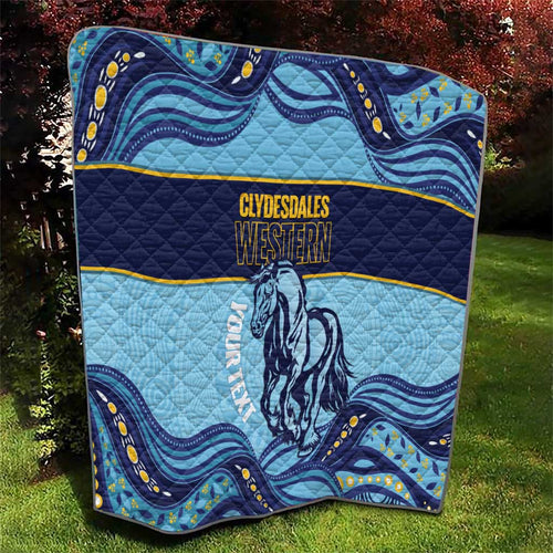 Toowoomba Rugby Custom Quilt Go Clydesdales Aboriginal Art - Aussie Hoodie