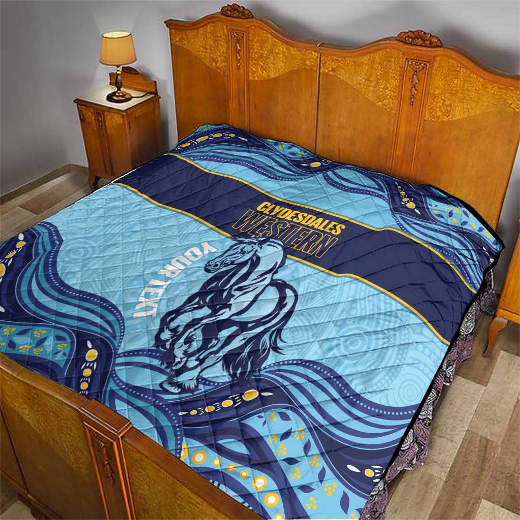 Toowoomba Rugby Custom Quilt Go Clydesdales Aboriginal Art - Aussie Hoodie