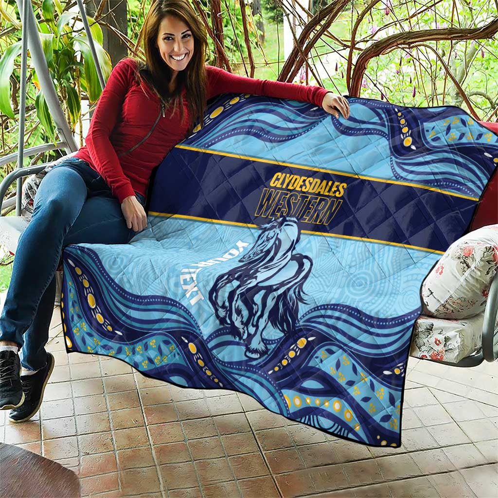 Toowoomba Rugby Custom Quilt Go Clydesdales Aboriginal Art - Aussie Hoodie