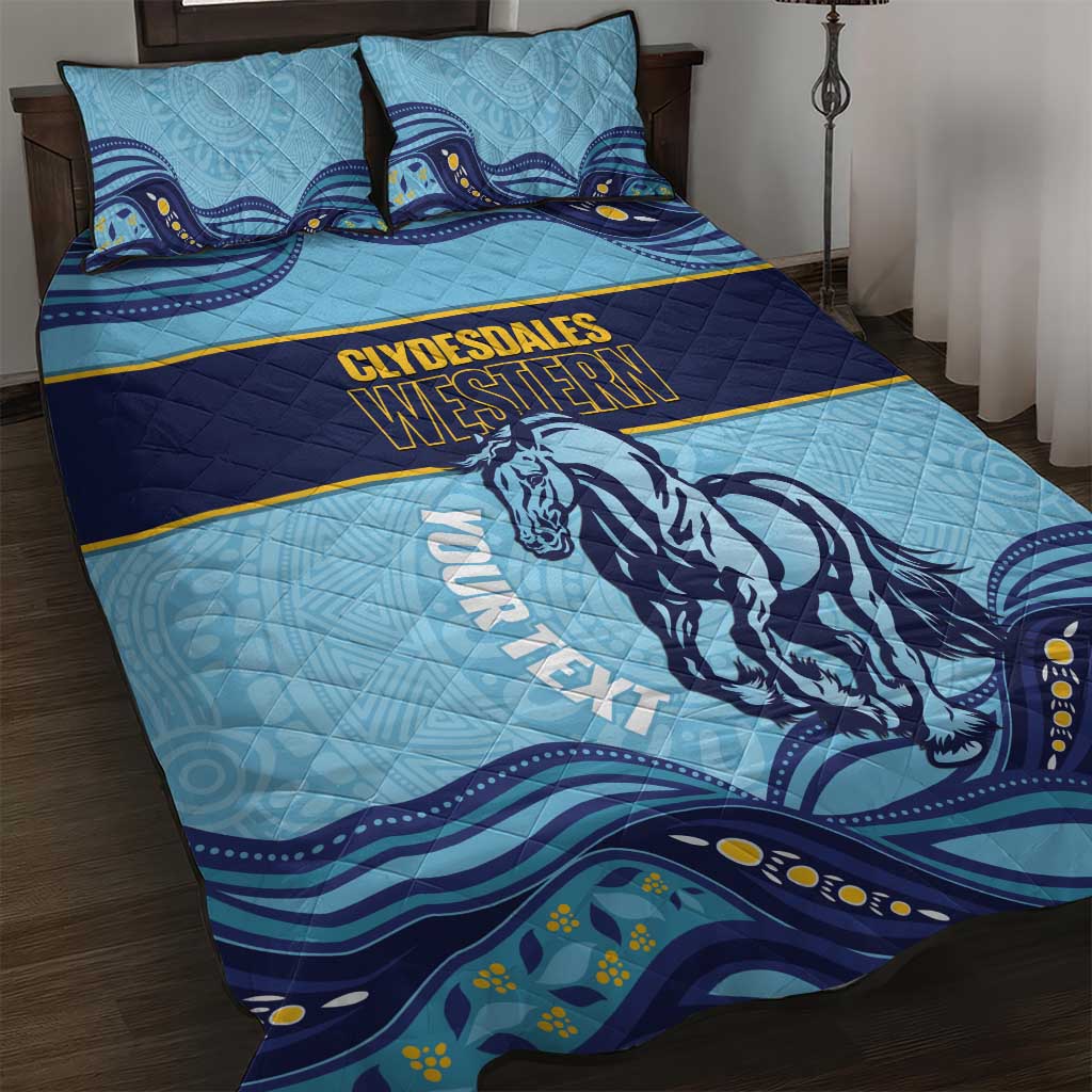 Toowoomba Rugby Custom Quilt Bed Set Go Clydesdales Aboriginal Art - Aussie Hoodie