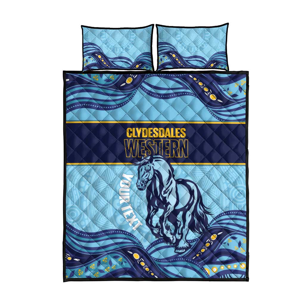 Toowoomba Rugby Custom Quilt Bed Set Go Clydesdales Aboriginal Art - Aussie Hoodie