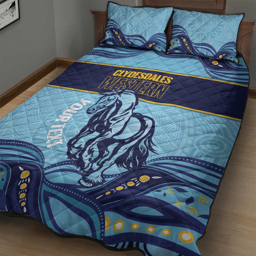 Toowoomba Rugby Custom Quilt Bed Set Go Clydesdales Aboriginal Art - Aussie Hoodie