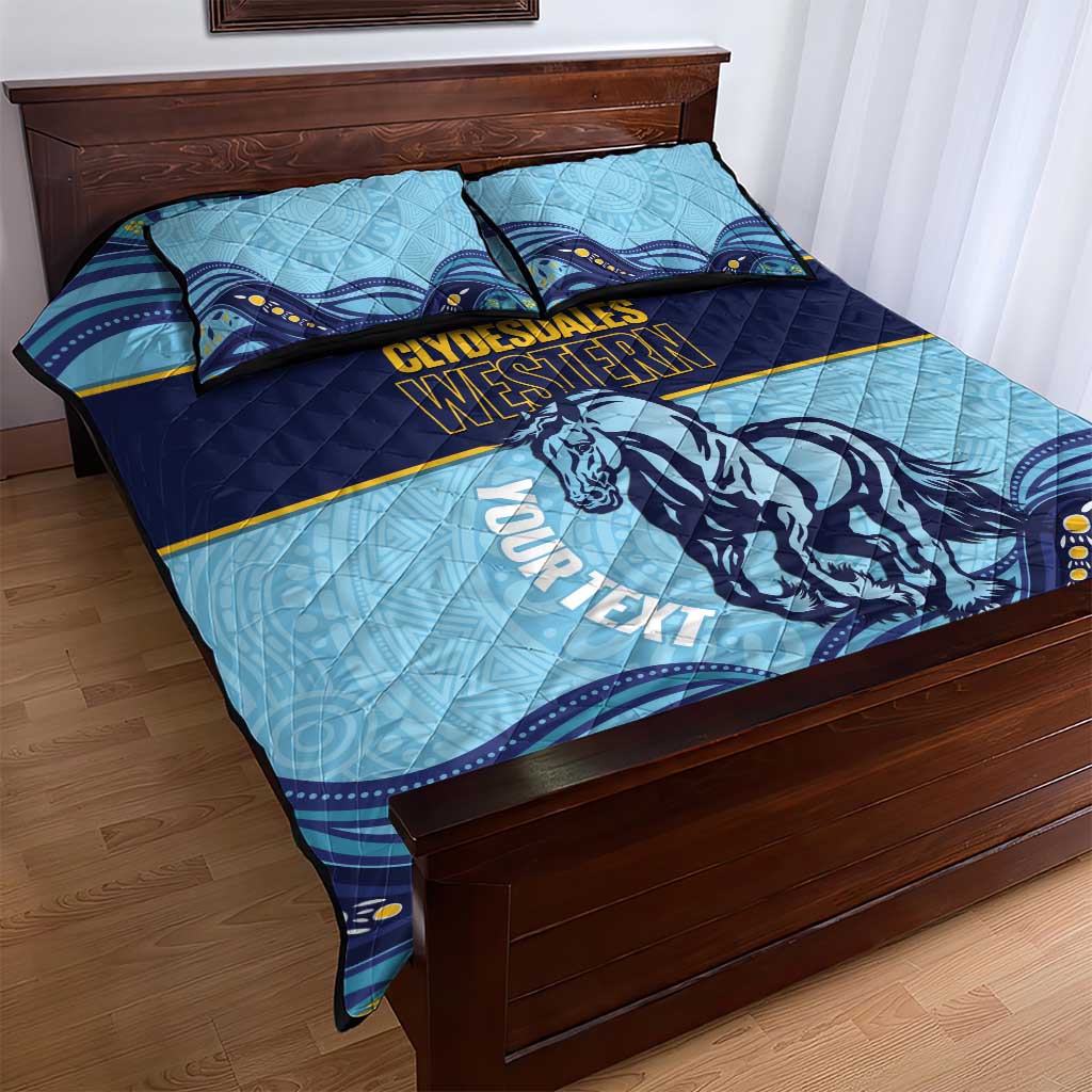 Toowoomba Rugby Custom Quilt Bed Set Go Clydesdales Aboriginal Art - Aussie Hoodie