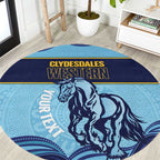 Toowoomba Rugby Custom Round Carpet Go Clydesdales Aboriginal Art - Aussie Hoodie