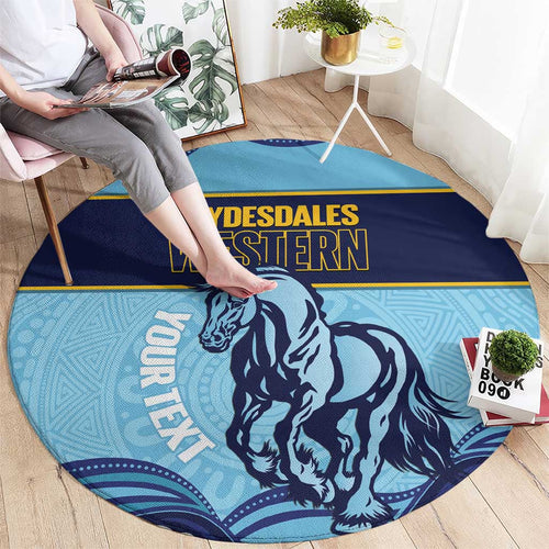 Toowoomba Rugby Custom Round Carpet Go Clydesdales Aboriginal Art - Aussie Hoodie