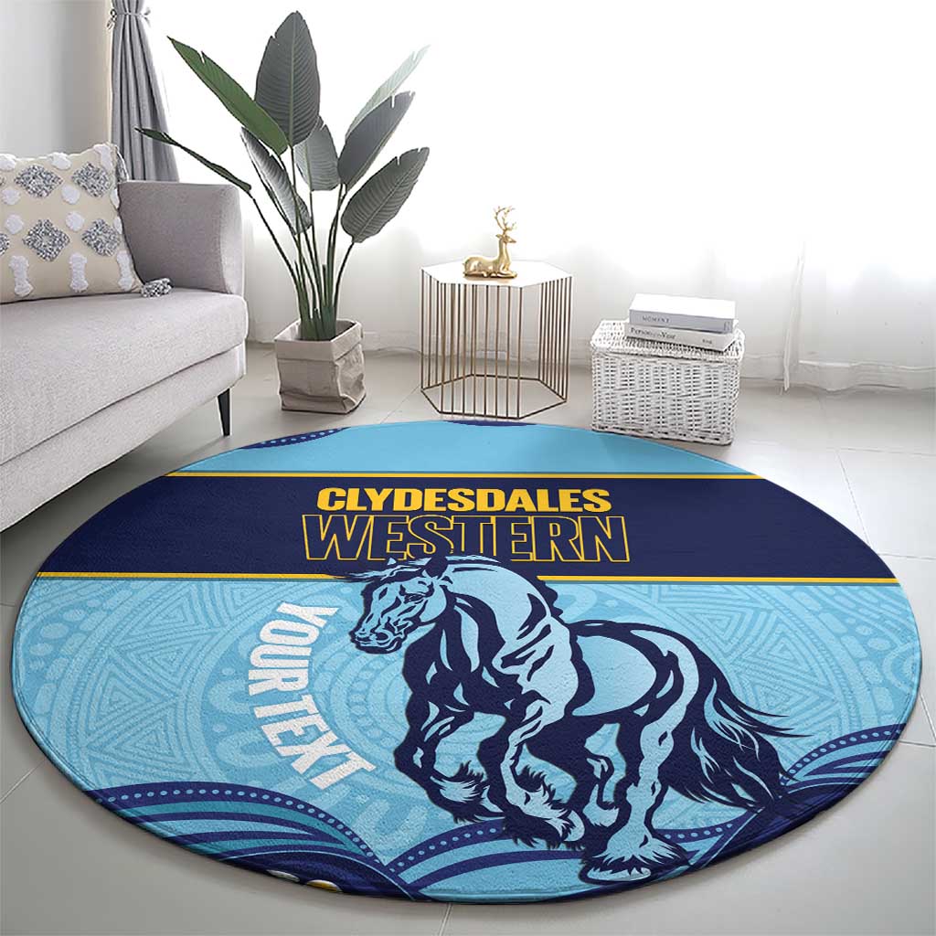Toowoomba Rugby Custom Round Carpet Go Clydesdales Aboriginal Art - Aussie Hoodie