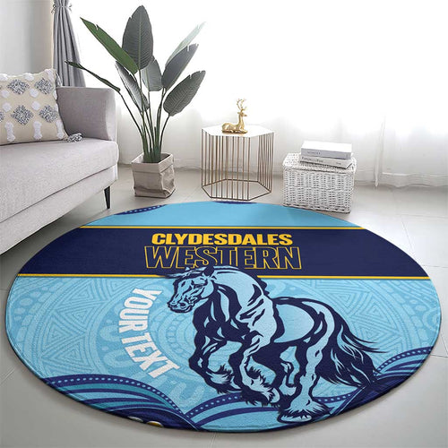Toowoomba Rugby Custom Round Carpet Go Clydesdales Aboriginal Art - Aussie Hoodie