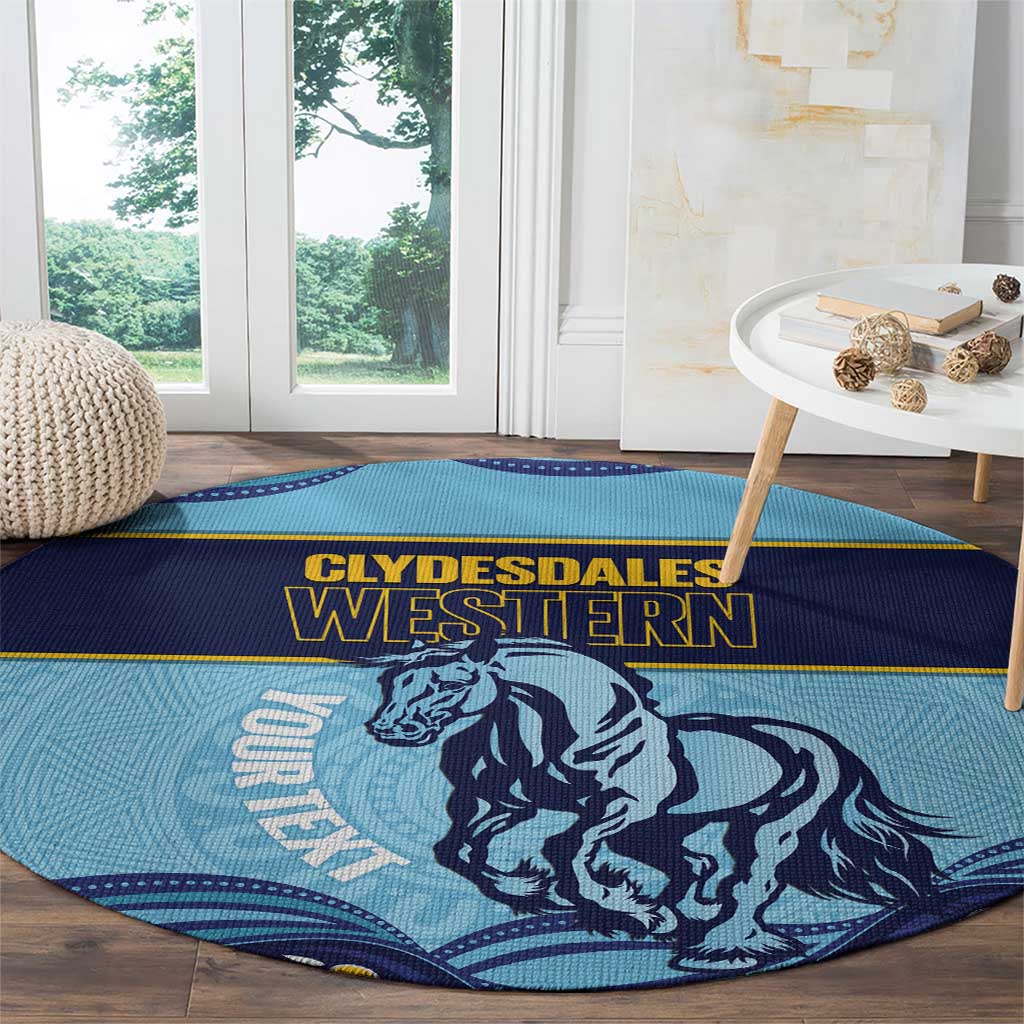 Toowoomba Rugby Custom Round Carpet Go Clydesdales Aboriginal Art - Aussie Hoodie