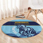 Toowoomba Rugby Custom Round Carpet Go Clydesdales Aboriginal Art - Aussie Hoodie