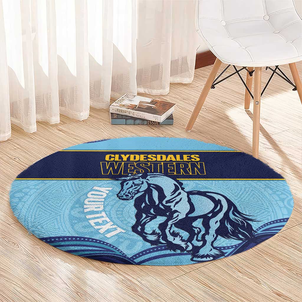 Toowoomba Rugby Custom Round Carpet Go Clydesdales Aboriginal Art - Aussie Hoodie