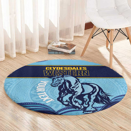 Toowoomba Rugby Custom Round Carpet Go Clydesdales Aboriginal Art - Aussie Hoodie