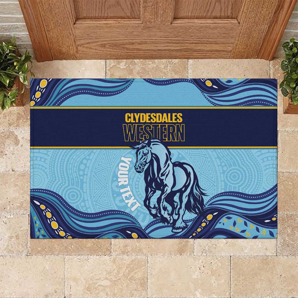 Toowoomba Rugby Custom Rubber Doormat Go Clydesdales Aboriginal Art - Aussie Hoodie