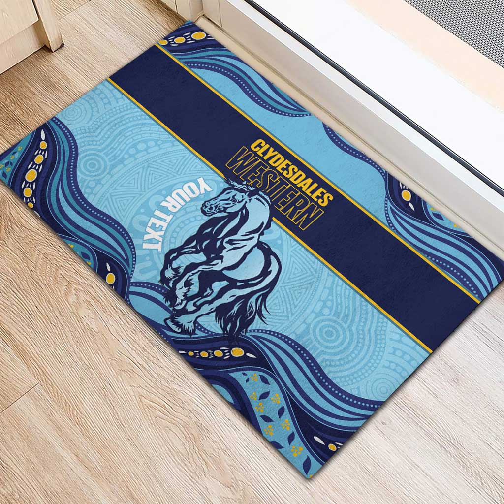 Toowoomba Rugby Custom Rubber Doormat Go Clydesdales Aboriginal Art - Aussie Hoodie