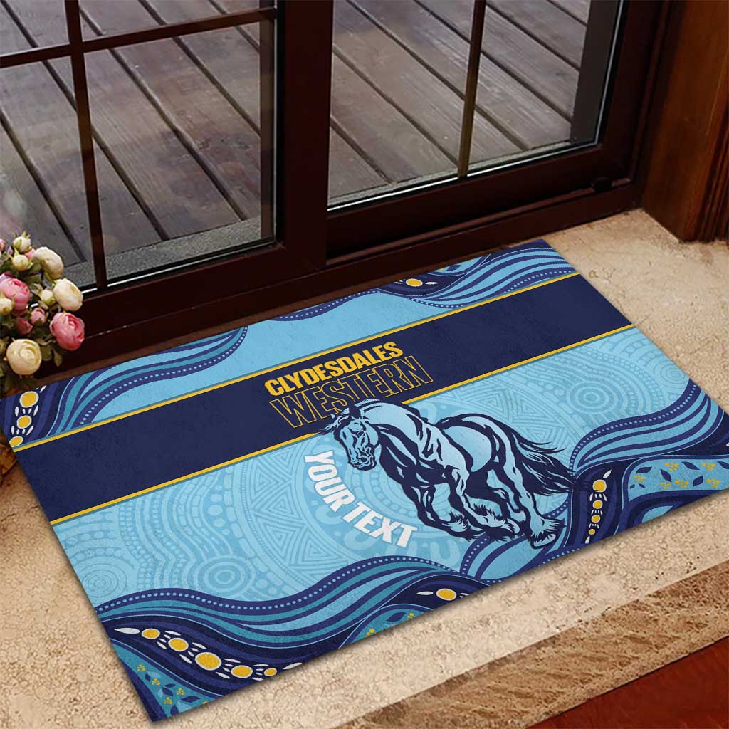 Toowoomba Rugby Custom Rubber Doormat Go Clydesdales Aboriginal Art - Aussie Hoodie