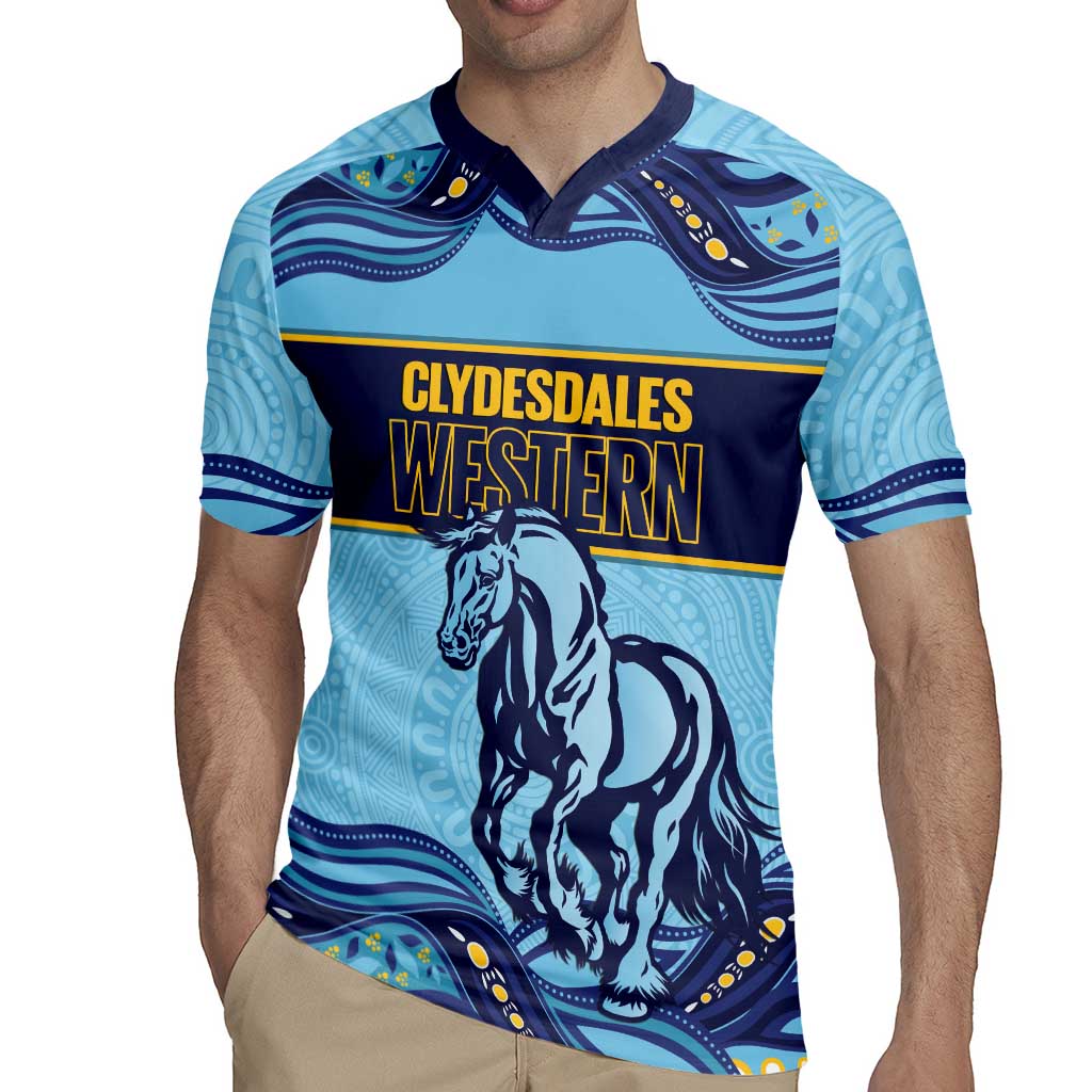 Toowoomba Rugby Custom Rugby Jersey Go Clydesdales Aboriginal Art - Aussie Hoodie