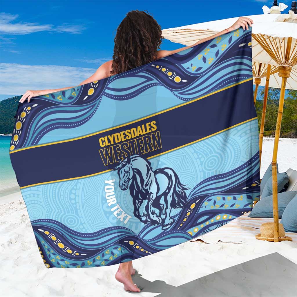 Toowoomba Rugby Custom Sarong Go Clydesdales Aboriginal Art - Aussie Hoodie