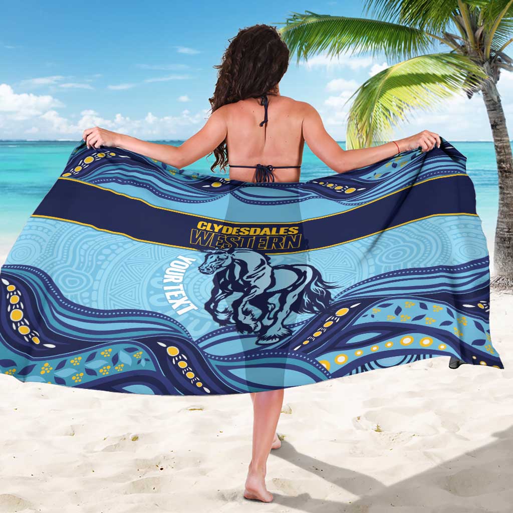 Toowoomba Rugby Custom Sarong Go Clydesdales Aboriginal Art - Aussie Hoodie